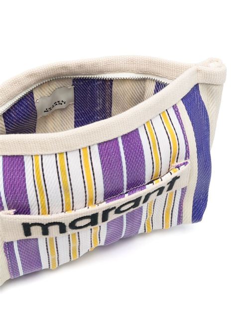 Purple/multicolour vertical stripe clutch ISABEL MARANT | PO0001FAA1X17MMUPU